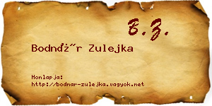 Bodnár Zulejka névjegykártya